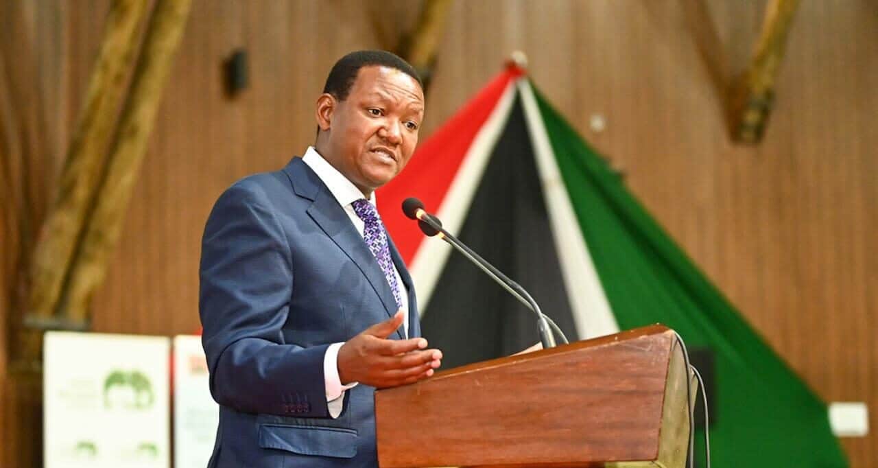 Tourism and Wildlife Cs Dr Alfred Mutua at the Bomas of Kenya.