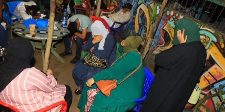 Revelers arrested during the Shisha raid in Nyali on 13th January 2024.