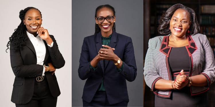 A collage photo of Faith Odhiambo (L), Harriet Njoki (C), and Carolyne Kamende (R).