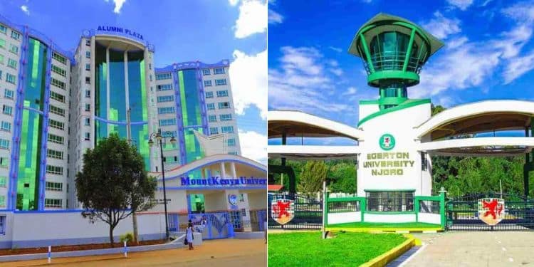A collage photo of Mount Kenya University and Egerton University.