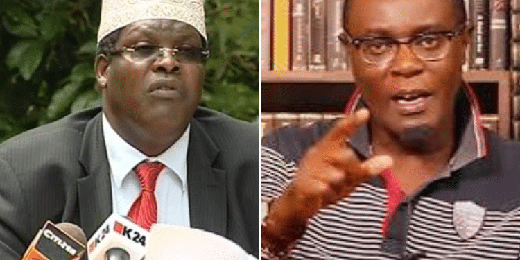 A collage of Dr. Miguna Miguna and Political Analyst Mutahi Ngunyi. PHOTO/ Courtesy.