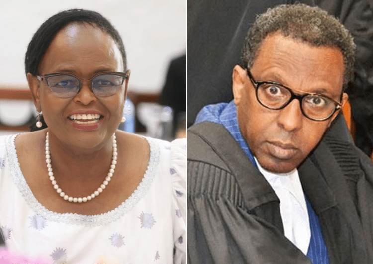 A photo collage of CJ Martha Koome and Senior Counsel Ahmednasir Abdullahi.