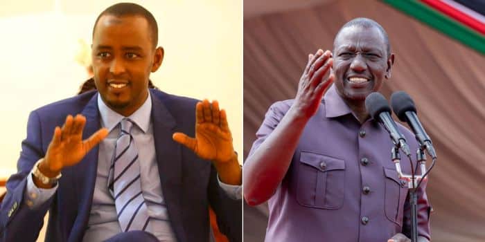 A side to side photo of State House Spokesperson Hussein Mohamed and President William Ruto.