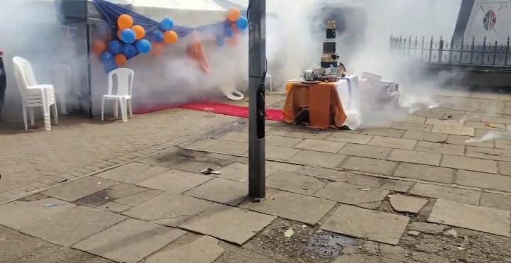 A screengrab of a video taken from the scene where Raila's birthday celebrations were cut short.