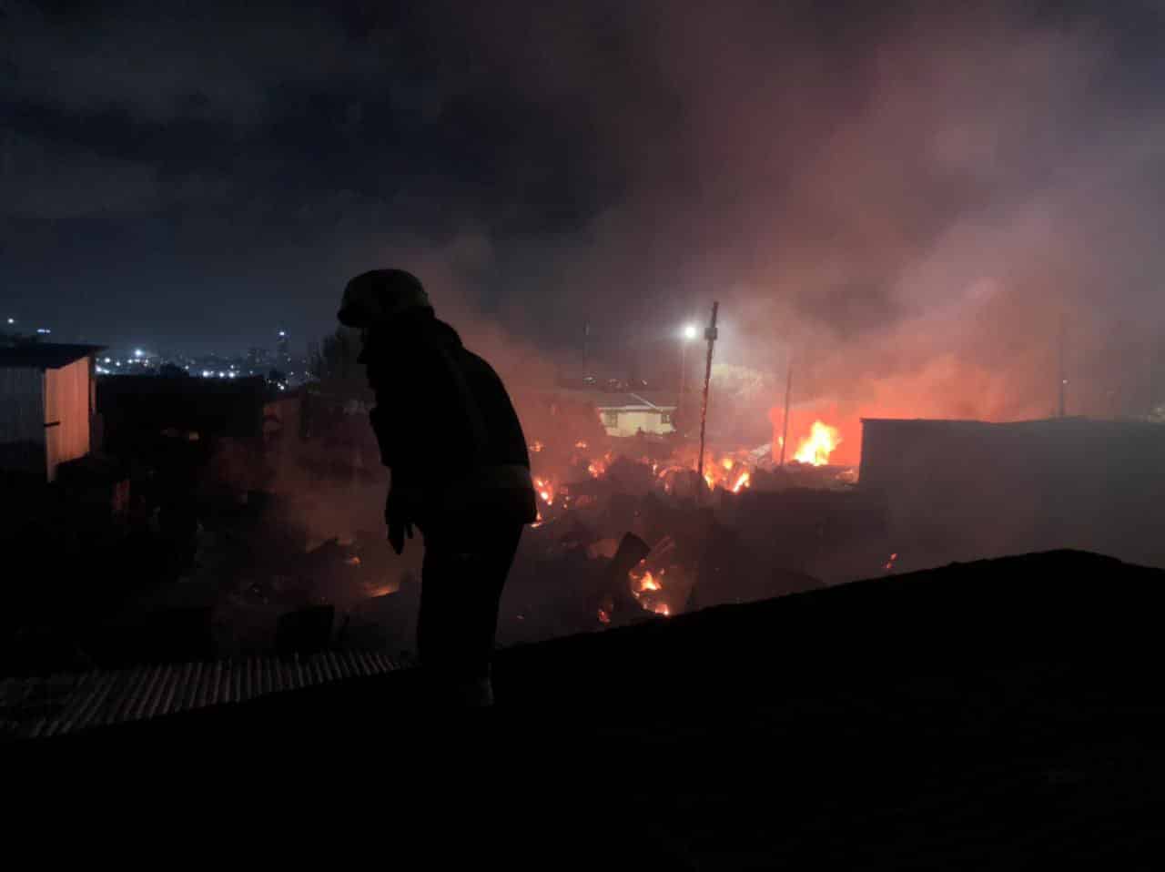 A fire fighter at the Scene in Lang'ata.
