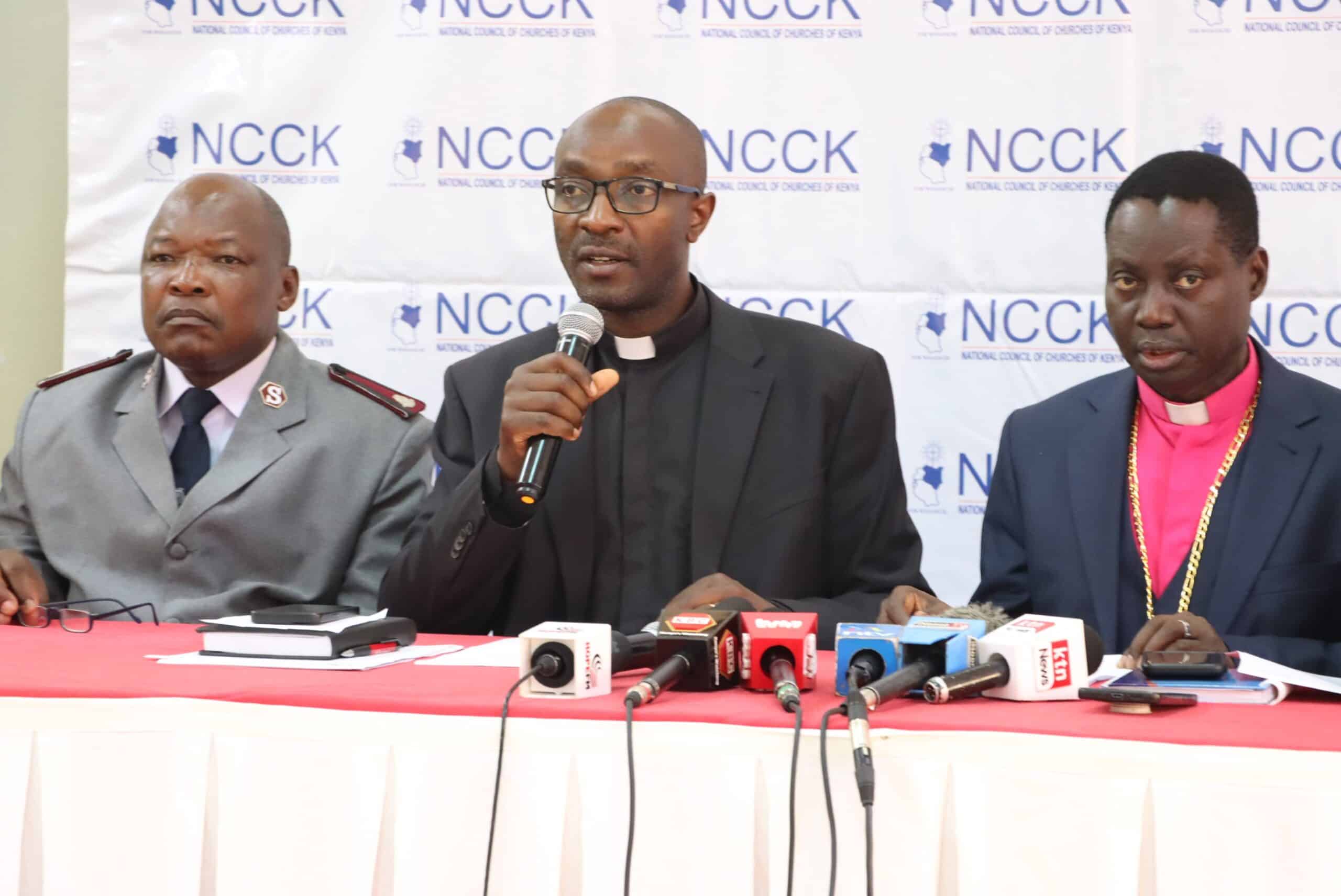 Politicians Banned From Announcing Their Contributions And Addressing Congregants In Church Ncck Officials During Event Briefing. Photo/Kenyatimes