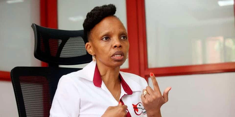 KUCCPS CEO Agnes Wahome speaks in a past meeting.