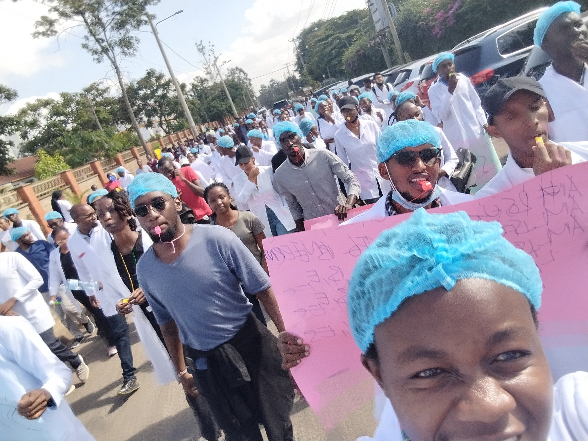 Medical Interns holding demonstrations at Afya House.