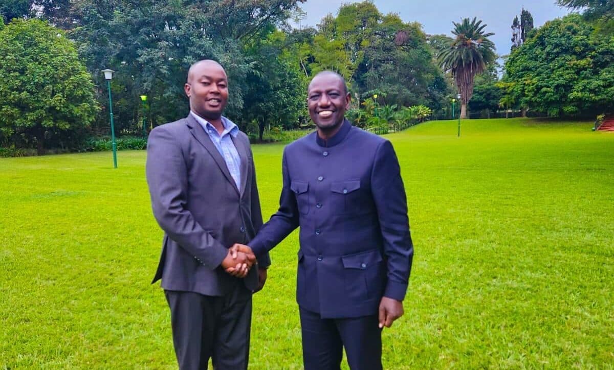 Embakasi MP Benjamin Mejjadonk Gathiru with President William Ruto.PHOTO-Benjamin Gathiru Mejjadonk FB