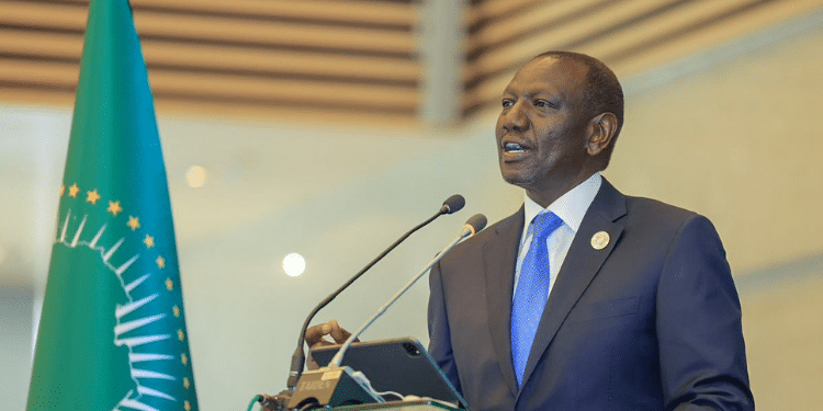 President William Ruto speaking at the Presidential Dialogue on Global Financial Institutions Reform in Addis Ababa, Ethiopia. PHOTO/PCS.