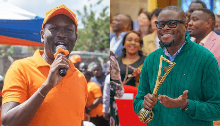 A photo collage of Senator Edwin Sifuna and Governor Johnson Sakaja.PHOTO/Courtesy.