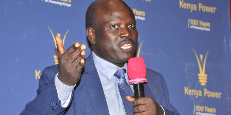 Kenya Power Managing Director (MD) Eng Joseph Siror releasing the Company’s Operational Performance Report at Stima Plaza. PHOTO/KPLC.