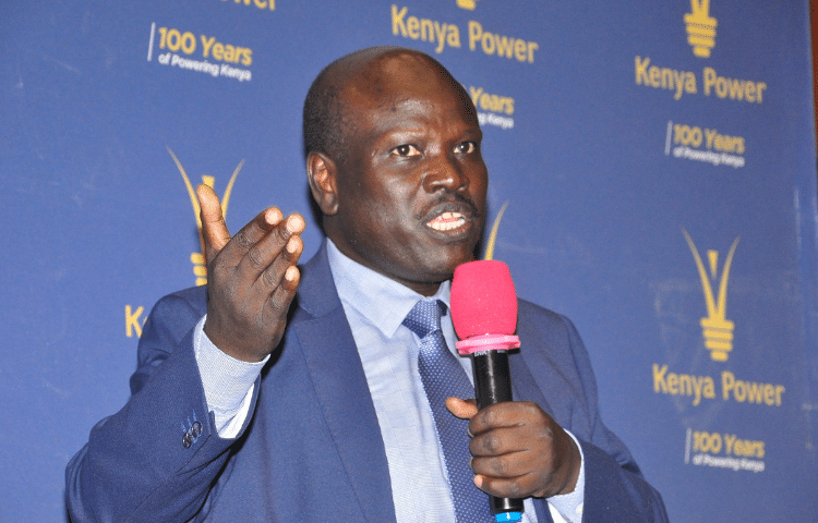 Kenya Power Managing Director (MD) Eng Joseph Siror releasing the Company’s Operational Performance Report at Stima Plaza. PHOTO/KPLC.
