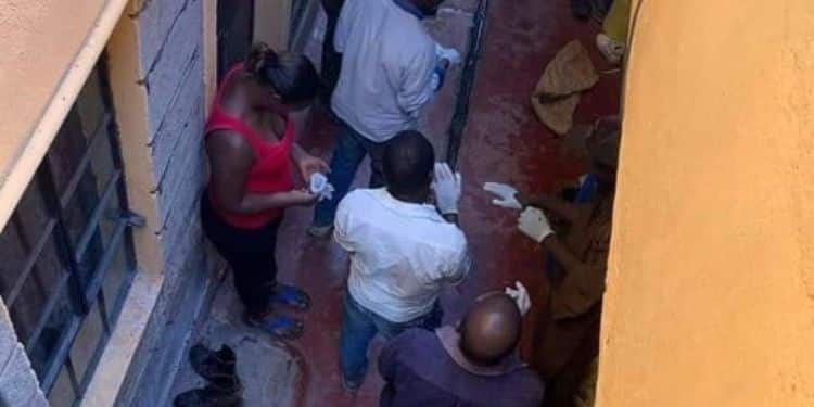 Detectives arrive at the scene in Juja, Kiambu County.