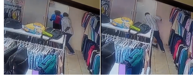 Uproar as CCTV Captures Man Beating Up Woman at a Shop