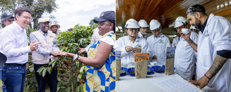 Photo collage of Deputy President Rigathi Gachagua and Members of a delegation from Colombia.PHOTO/Courtesy