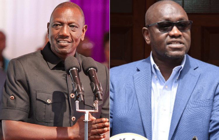 A collage of President William Ruto with Third Way Alliance leader Ekuru Aukot.
