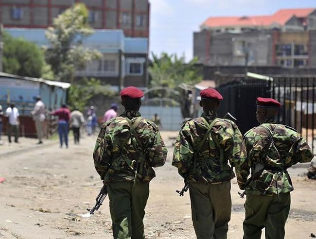 Kenya Police officers at work.