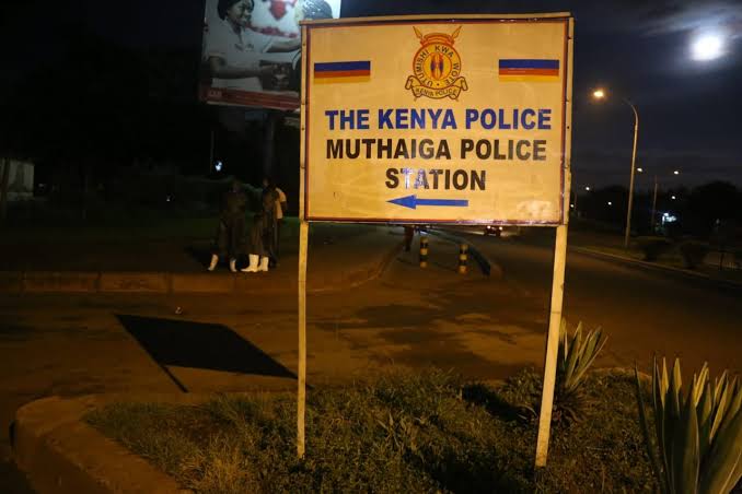 A signage at the Muthaiga Police Station.