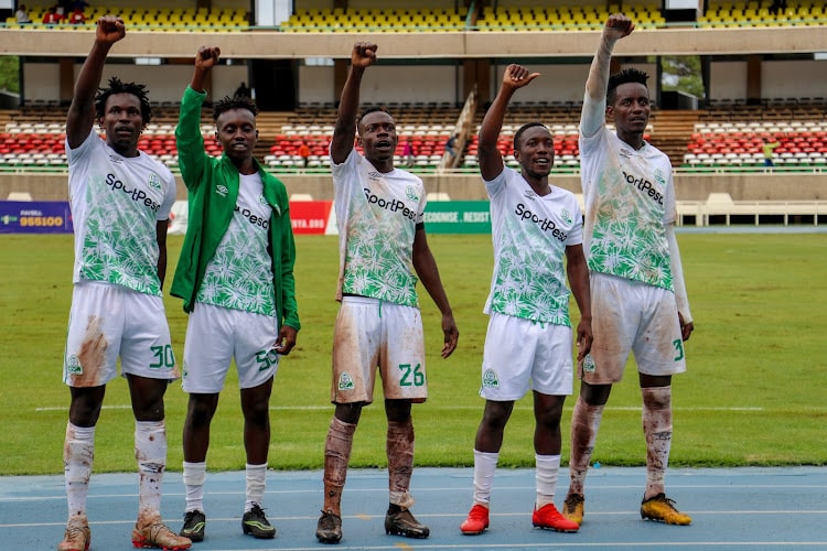 Gor Mahia players celebrate during a past match.