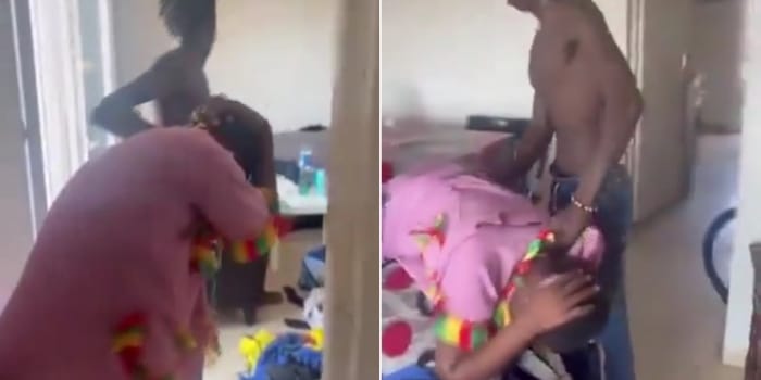 Viral Video of man beating up woman in pink