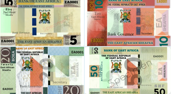 Specimen of the EAC Sheafra notes. PHOTO/Courtesy.
