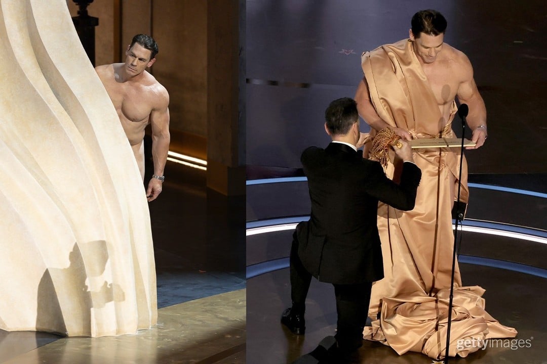 A Photo Collage Of John Cena At The Oscars Award Ceremony. Photo/Courtesy.