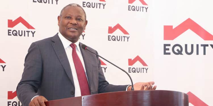 Equity Group Managing Director and CEO Dr. James Mwangi during the release of Equity Group Holdings Plc financial results at Equity Center in Upper Hill, Nairobi.