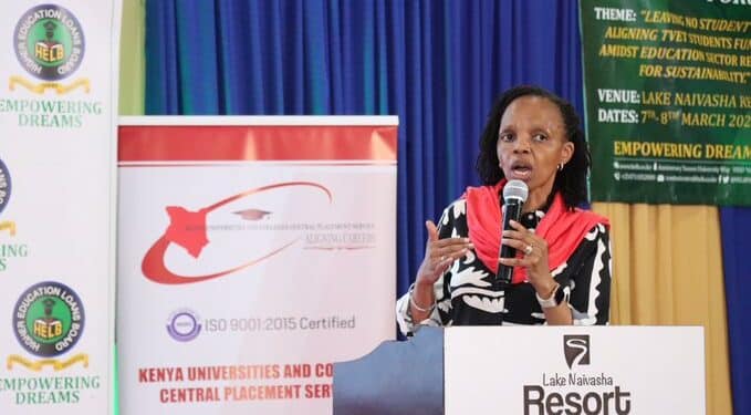KUCCPS CEO Dr Agnes Wahome in an event in Naivasha on March 8, 2024.PHOTO/KUCCPS.