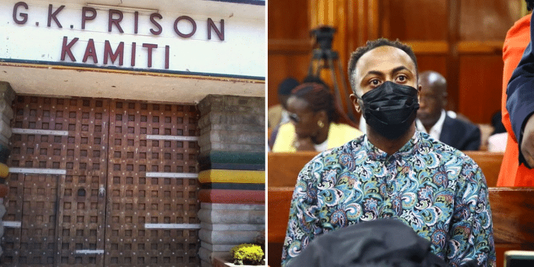 A collage of Jospeh Irungu and the Kamiti Maximum Prison gate. PHOTO/Courtesy.