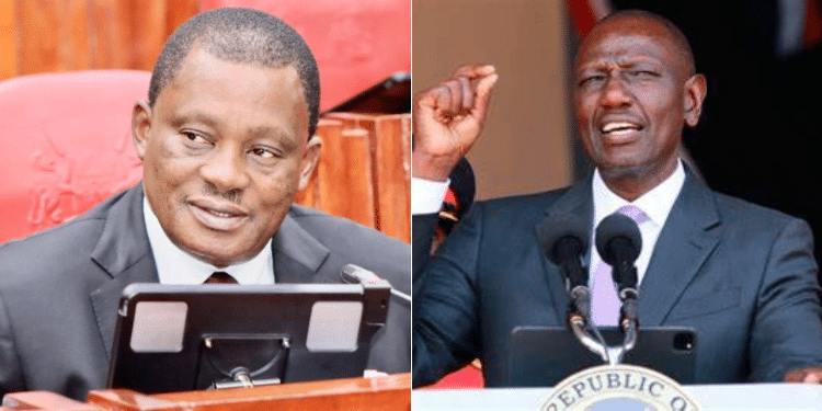 A collage of Attorney General Justin Muturi and President William Ruto. PHOTO/ AG& PCS