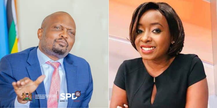 A photo collage of MosesKuria and Jacque Maribe.