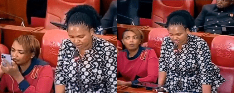 Karen Nyamu Captured Using Phone During Senate Session
