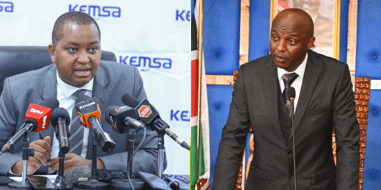A Photo Collage of Murang'a County Governor Irungu Kang'ata and KEMSA Board Chairperson Irungu Nyakera. PHOTO/COURTESY.