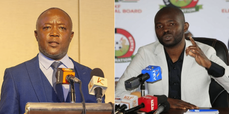 A collage of Murang'a Seal Chairperson(L) Robert Macharia and FKF CEO Barry Otieno PHOTO/ Courtesy