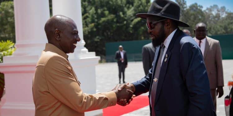 President William Ruto and South Sudan President Salva Kiir Photo/PCS