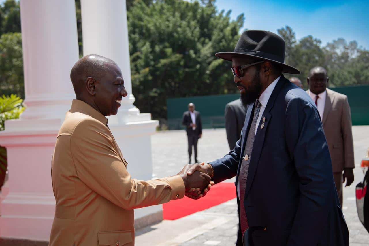 President William Ruto and South Sudan President Salva Kiir Photo/PCS