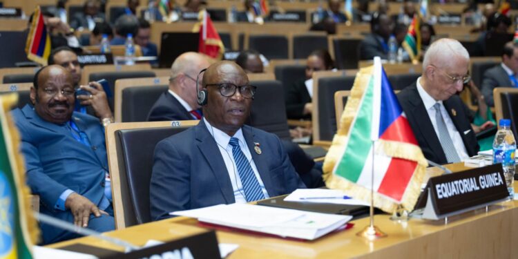 Delegates use headsets to follow the proceedings of a past African Union Summit in Addis Ababa, Ethiopia.