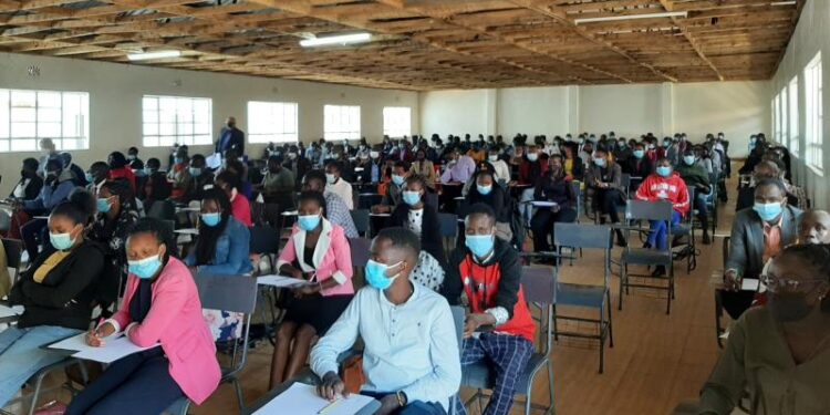 A photo of students during past exams. Photo/Courtesy