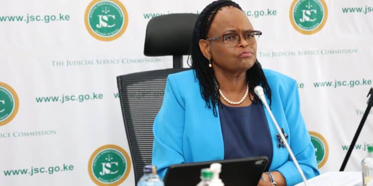 Chief Justice Martha Koome during the ongoing interview of Judges of the High Court on April 3, 2024. PHOTO/JSC Rutto, Supreme Court