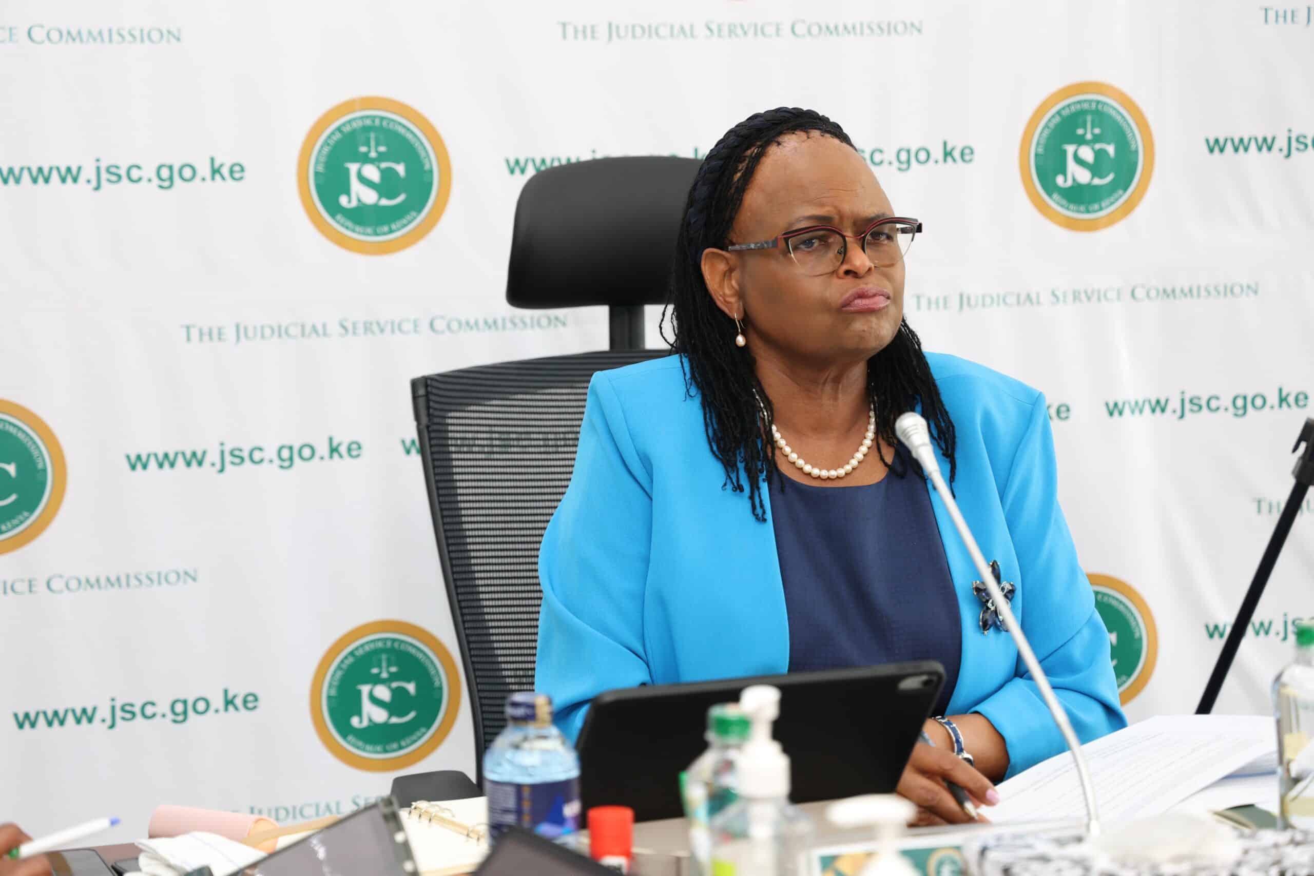 Chief Justice Martha Koome during the ongoing interview of Judges of the High Court on April 3, 2024. PHOTO/JSC Rutto, Supreme Court