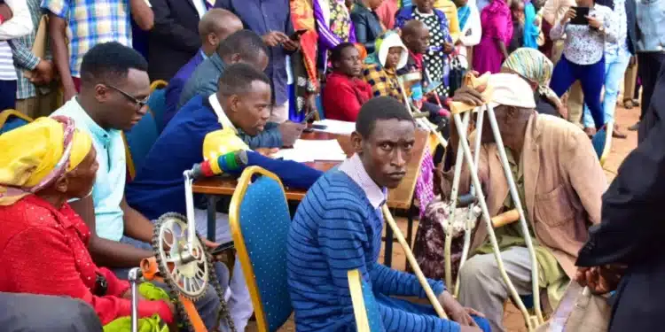 Inua Jamii beneficiaries pictured during a registration exercise in Kericho on September 15, 2023. Photo: CS Florence Bore/X.