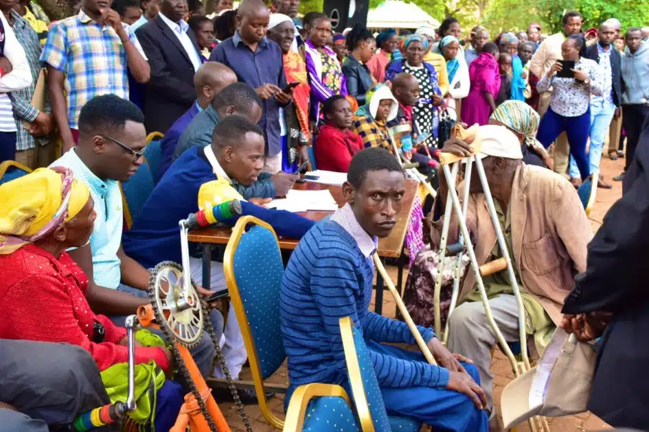Inua Jamii beneficiaries pictured during a registration exercise in Kericho on September 15, 2023. Photo: CS Florence Bore/X.