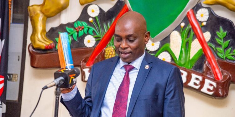 KRA Board Chairperson takes his oath office as the the authority's charperson.
