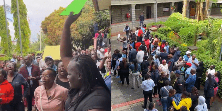 A screen grab of Parents protesting at Jonathan Gloag Academy in Lang'ata. PHOTO/ Courtesy