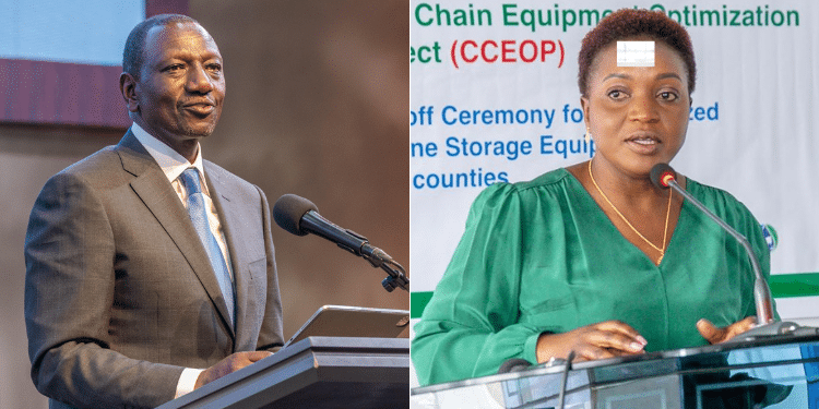 A photo collage of President William Ruto and Health CS Susan Nakhumicha. PHOTO/Courtesy.