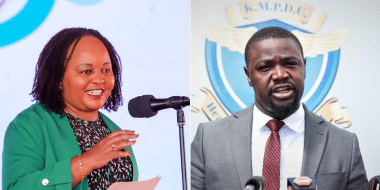 CoG Chairperson Anne Waiguru and KMPDU Secretary General Davji Atellah. PHOTO/Courtesy.
