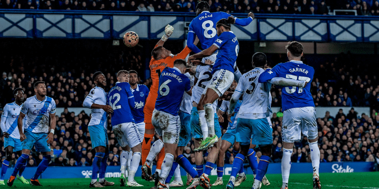 Everton players at a past match. PHOTO/ Everton