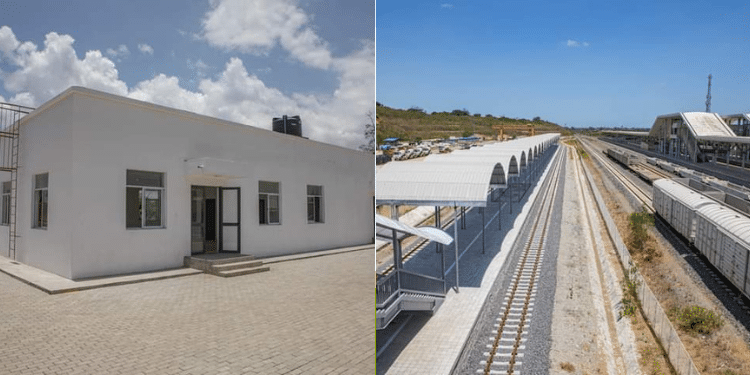 A photo collage of Kenya Railways SGR-MGR Link project in Mombasa. PHOTO/KR.