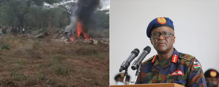Chopper Carrying KDF Chief Francis Ogolla Crashes